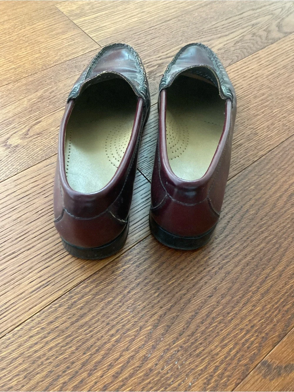 Women's Burgundy Leather Penny Loafers